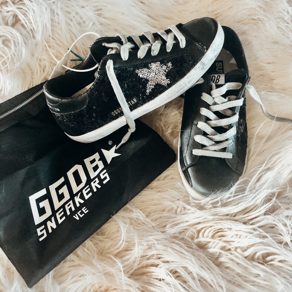 Golden Goose Superstar size 36 black sequin women
